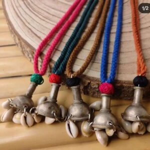 Tribal Pendant Necklace Colorful Thread Ropes