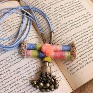 Tribal Lambani Topli Necklace with Pastel Colored Thread work