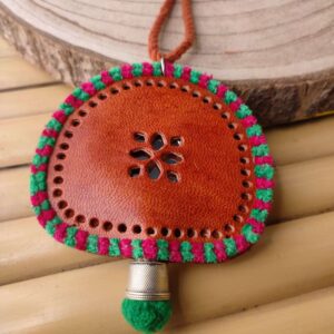 Bhujodi Leather Colorful Necklace with Lambani Topli