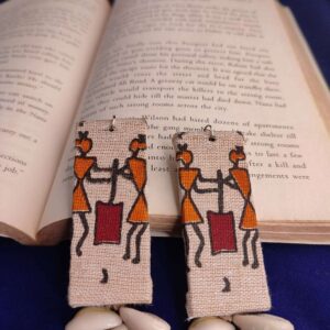 Warli Print Fabric Necklace with Kowree