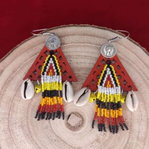 Triangle Shape Boho Earrings with Colorful Seed Beads