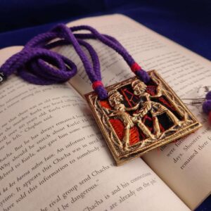 Dhokra & Purple Fabric Pendant Necklace