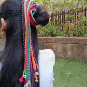 Boho Style Gypsy Hair Accessory Multi Colored Strings