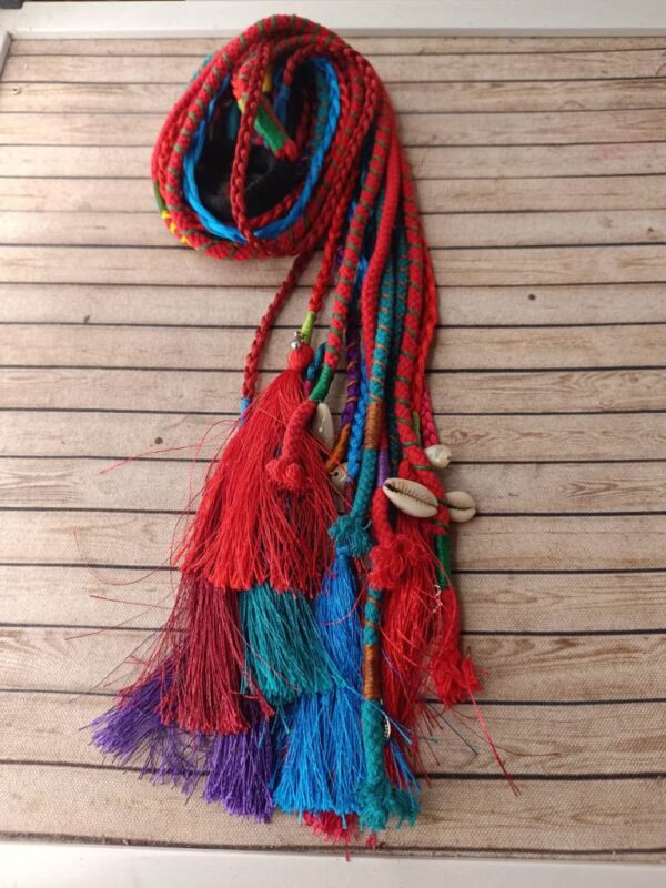 Multi Color Braided Silk Thread Boho Hair Strings - Image 2