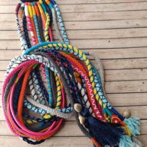 New Multi Colored Boho Hair Strings with Metal Charms