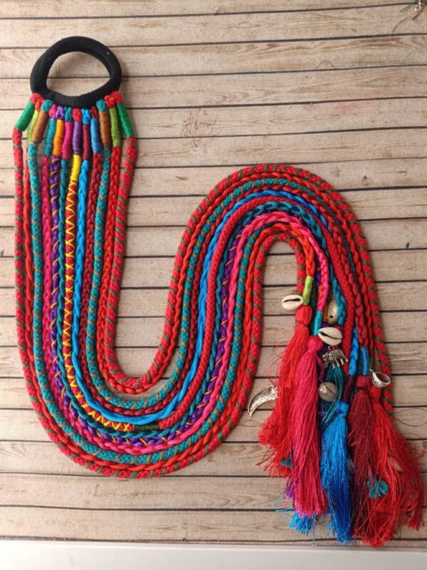 Multi Color Braided Silk Thread Boho Hair Strings