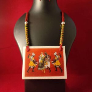 Pure Marble Tribals Dancing Pendant Necklace