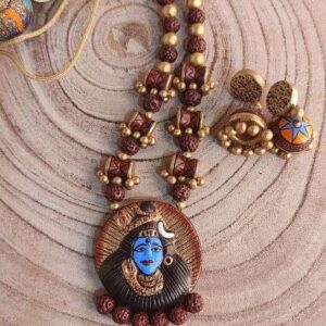 Jataadhari Shankar Painted Terracotta Necklace Set