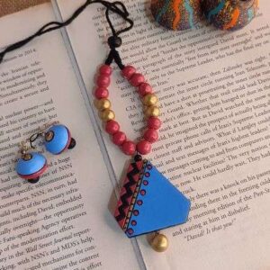 Triangle Shape Blue & Pink Terracotta Set