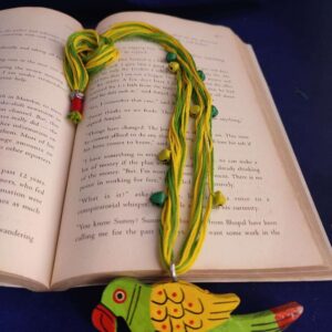 Green Wooden Parrot Necklace with Color Ghungroos