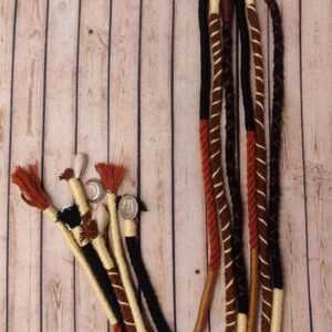 Multi Colored 6 Boho Hair Strings Set Black, Brown, Red