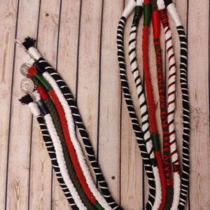 Multi Colored 6 Boho Hair Strings Set Black, Red, White
