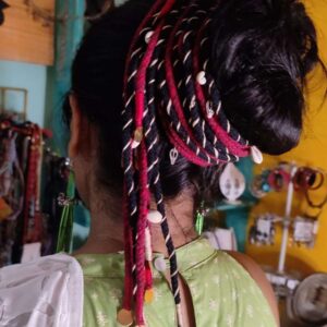 Red & Black 25 Inches Boho Hair Strings Set