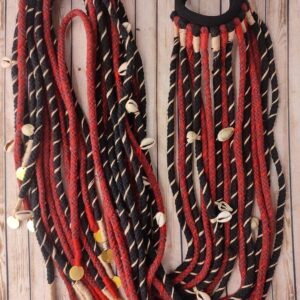 Red & Black 25 Inches Boho Hair Strings Set