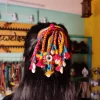 New Pink & Yellow Boho Hair Strings Set of 12 Strings with Charms & Metal Pcs - Image 2