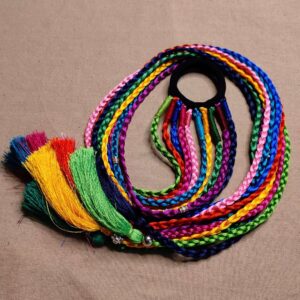 Multi Colored Braided Silk Threads Boho Hair Strings