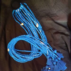 Sky Blue Braided Silk Threads Boho Hair Strings Set