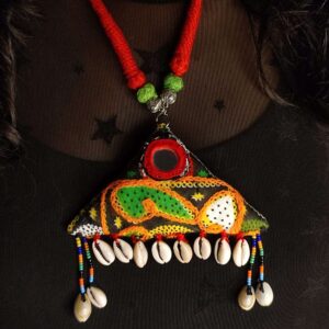 Triangle Kutchi Potli Necklace with Cowries