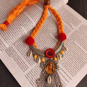 Oxidised Boho Necklace with Maharani Pendant