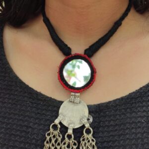 Minimalist Afghani Coin & Mirror Necklace