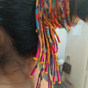 Rainbow Colored Fabric Hair Strings