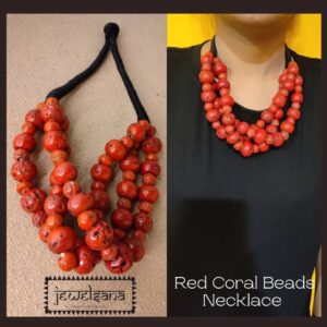 Red Coral Beads Necklace (Double Line)