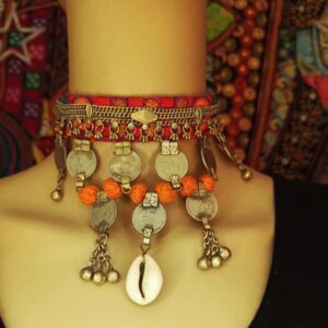 Afghani/Tribal Choker Necklace with Old Coins