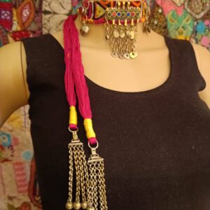 Afghani Rectangle Pendant Choker with Stones