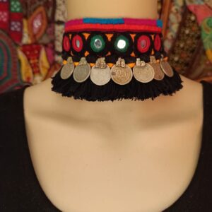 Afghani Coins Choker with Old Coins & Tassles