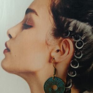 Brass Patina Round Earrings