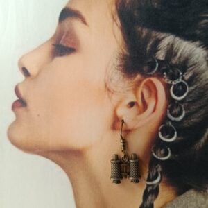 Brass Binoculars Shape Earrings