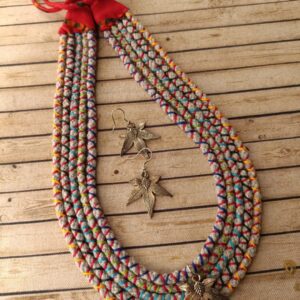 Multi Layered Thread Work Boho Necklace Set.