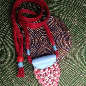 Red Grapes Shape Terracotta Necklace