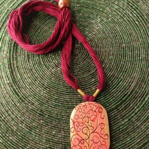 Orange Oval Terracotta Necklace