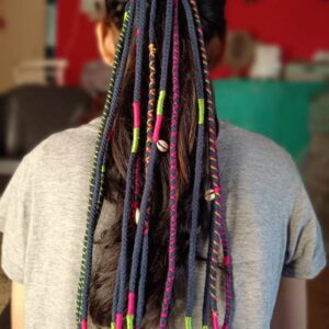 Dark Blue with Neon Colors Hair Strings