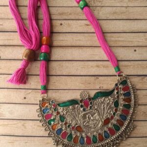 Afghani Replica Big Pendant Necklace with Motif Work