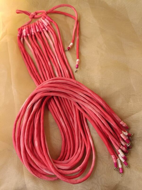 Shaded Pink Fabric Hair Strings