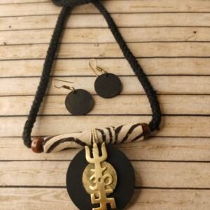 Statement Fabric Necklace with Trishul