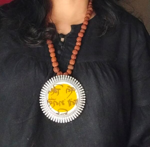 Mantra Fabric Necklace in Oxidised Metal - Image 2