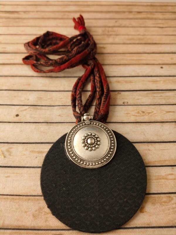 Black Khun Fabric Necklace - Image 2