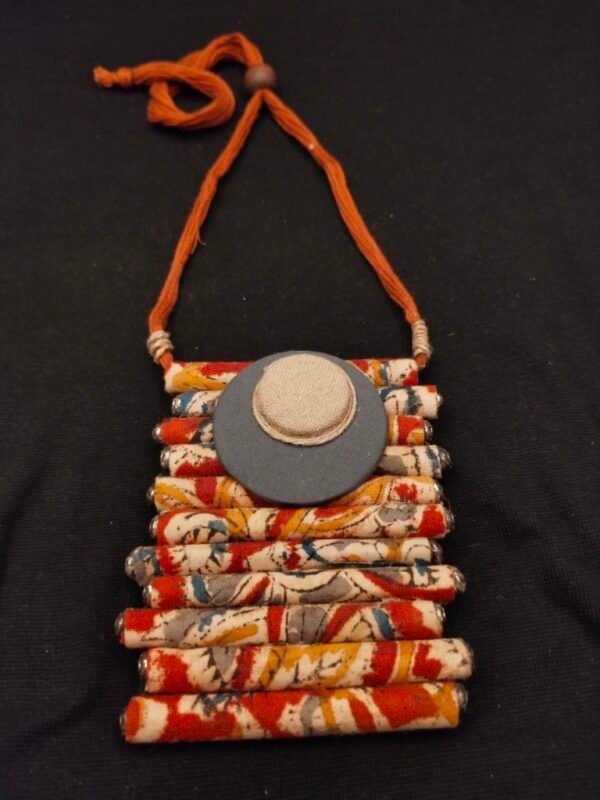 Multi Layer Kalamkari Pipe Necklace