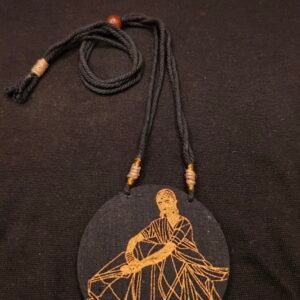 Black & Gold Lady Fabric Necklace