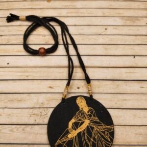 Black & Gold Lady Fabric Necklace