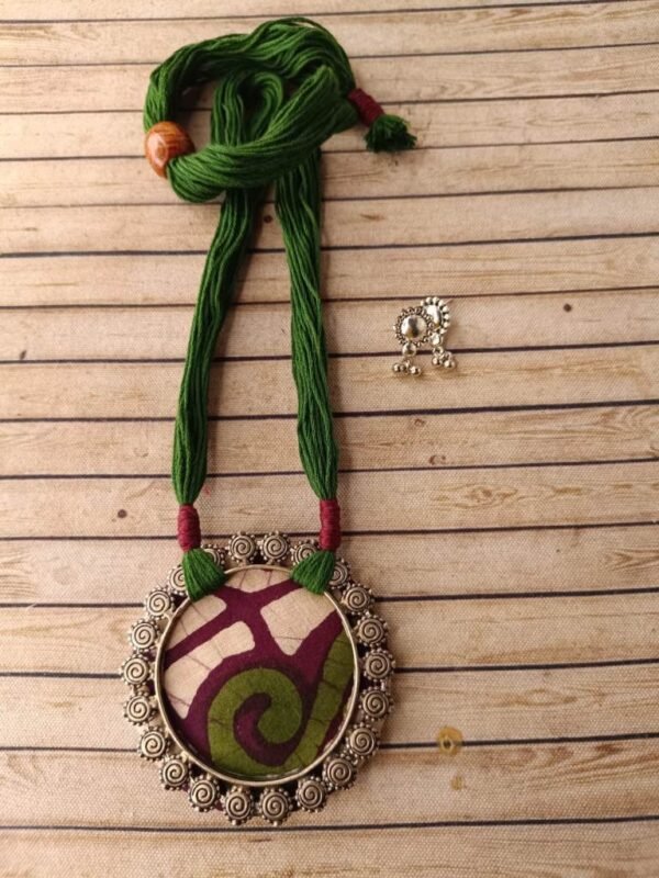 Oxidised Kada with Fabric Necklace - Image 2