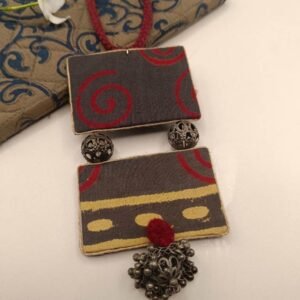 Dual Pendant Fabric Necklace
