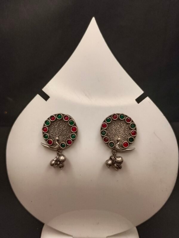 Round Multi Color Stone Earrings