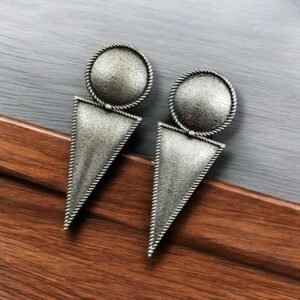 Small Round and Big Triangle Earrings