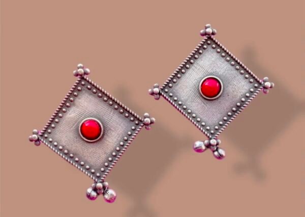 Afghani Style Square Earrings