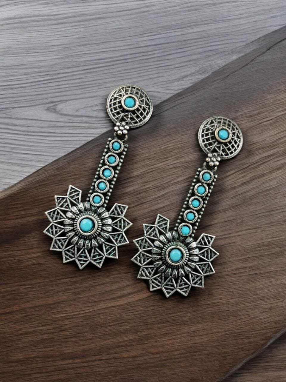 Sitar Style Earrings with Stones