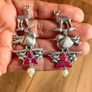 Deer on a Sparrow Earrings